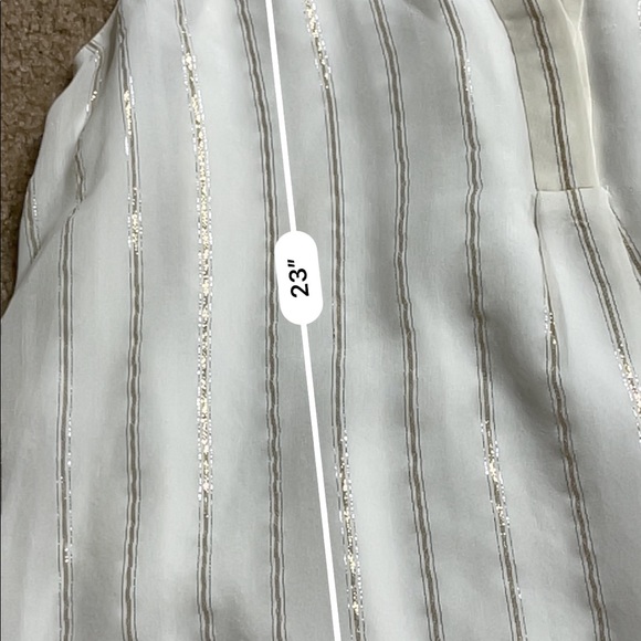 Joie white gold stripe silk sleeveless blouse - Picture 5 of 5